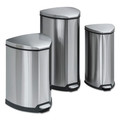 Trash & Waste Bins | Safco 9685SS 4 Gallon Stainless Steel Step-On Receptacle - Chrome/Black image number 1