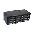 Desktop Organizers | Storex 61602U01C 12 Compartments 10.63 in. x 13.3 in. x 31.4 in. Literature Organizer - Black image number 3