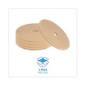 Cleaning & Janitorial Accessories | Boardwalk BWK4020ULT 20 in. Diameter Burnishing Floor Pads - Tan (5/Carton) image number 3