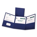 Report Covers & Pocket Folders | Oxford 59802 11 in. x 8.5 in. Tri-Fold Folder with Pockets and 150-Sheet Capacity - Blue (20/Box) image number 2