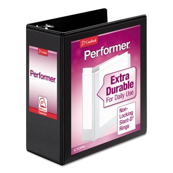 BINDERS | Cardinal 17811CB 4 in. Capacity 11 x 8.5 Performer ClearVue Slant-D 3-Ring Binder - Black