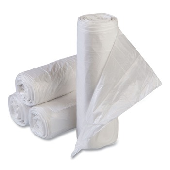 Inteplast Group SLW3858SPNS 38 in. x 58 in. 1.15 mil 60 gal Interleaved Roll Low-Density Commercial Can Liners - Clear (20 Bags/Roll, 5 Rolls/Carton)