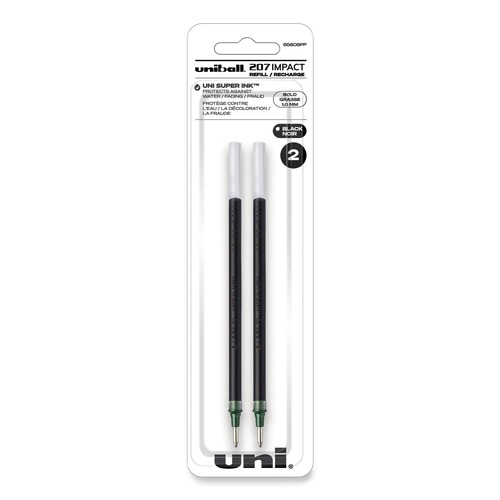 Back to School Sale | uni-ball 65808PP Bold Conical Tip Refill for Gel IMPACT Gel Pens - Black Ink (2/Pack) image number 0
