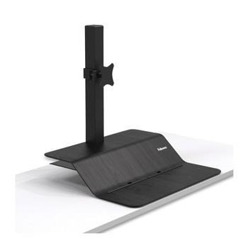 OFFICE FURNITURE AND LIGHTING | Fellowes Mfg Co. 8080101 Lotus VE 29 in. x 28.5 in. x 42.5 in. Single Monitor Sit-Stand Workstation - Black