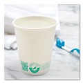 Cups and Lids | SOLO 370PLA-PLANET 10 oz Compostable Paper Hot Cups - White/Green (20/Carton) image number 5