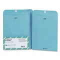 Envelopes & Mailers | Quality Park QUA38737 #90 9 in. x 12 in. 28 lbs. Bond Weight Kraft Square Flap Clasp/Gummed Closure Clasp Envelope - Blue (10/Pack) image number 3