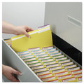 File Folders | Smead 17934 0.75 in. Expansion Assorted 1/3-Cut Tabs Legal Size Reinforced Top Tab Colored File Folders - Yellow (100/Box) image number 4