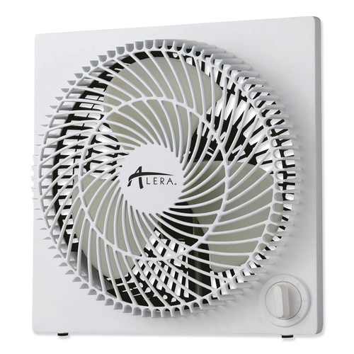 Alera | Alera FANBX10B 120V 0.7 Amp 9 in. Corded 3-Speed Plastic Desktop Box Fan - White image number 0