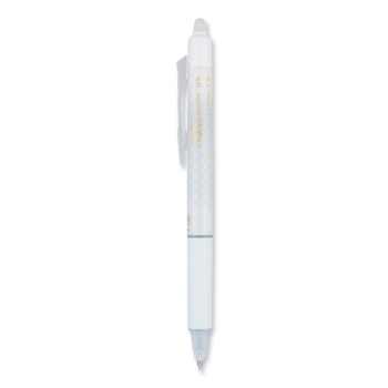 Pilot PIL15128 0.5 mm Extra-Fine FriXion Clicker Design Erasable Retractable Gel Pen - Black Ink, White Barrel (1-Dozen)