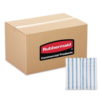 PRODUCTS | Rubbermaid Commercial HYGEN 2134283 12 in. x 12 in. Disposable Microfiber Cleaning Cloths - White/Blue Stripe (600/Carton)