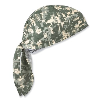 Ergodyne 12478 Chill-Its 6615 One Size Fits Most High-Performance Bandana Doo Rag with Terry Cloth Sweatband - Camo