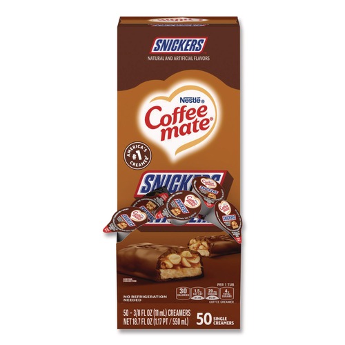 Condiments | Coffee-Mate 12384196 0.38 oz. Mini Cups Liquid Coffee Creamer - Snickers (50/Box) image number 0