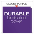 File Folders | Oxford 51726EE 11 x 8.5 100-Sheet Capacity High Gloss Laminated Paperboard Folder - Purple (25/Box) image number 3