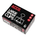 Just Launched | ACCO A7072100B Large Binder Clips - Black/Silver (1-Dozen) image number 1