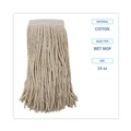  | Boardwalk BWK324C 24 oz. Premium Saddleback Head Cotton Fiber Mop Head - White (12/Carton) image number 4