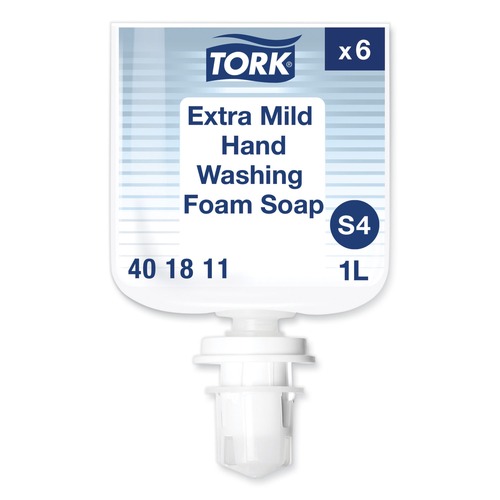 Hand Soaps | Tork 401811 1L Refill Unscented Extra Mild Foam Soap (6/Carton) image number 0
