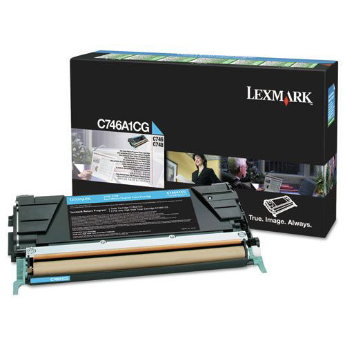 Ink & Toner | Lexmark C746A1CG C746A1CG 7,000 Page-Yield Return Program Toner - Cyan image number 0