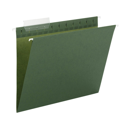 File Folders | Smead 64036 1/3-Cut Tabs Letter Size TUFF Hanging Folders with Easy Slide Tab - Standard Green (20/Box) image number 0