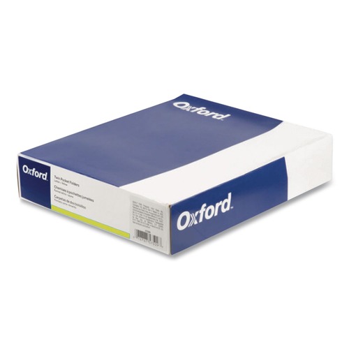Report Covers & Pocket Folders | Oxford 57579EE 8.5 x 11 Leatherette Two Pocket Portfolio - Yellow/Yellow (10/Pack) image number 0