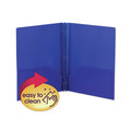 File Folders | Smead 87726 11 in. x 8.5 in. 180-Sheet Capacity Poly 2-Pocket Folder with Fasteners - Blue (25/Box) image number 5