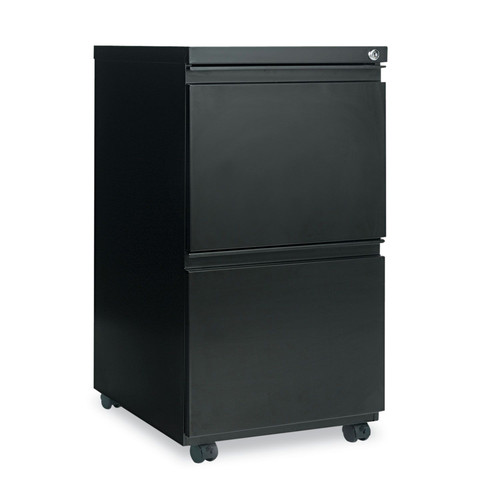 Office Carts & Stands | Alera ALEPBFFBL 2 Legal/Letter Size Left or Right 14.96 in. x 19.29 in. x 27.75 in. Pedestal File Drawer with Full-Length Pull - Black image number 0