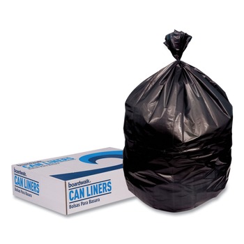 CARPET CLEANERS | Boardwalk H5645TKKR01 23 Gallon 0.9 mil 28 in. x 45 in. Linear Low Density Can Liners - Black (200/Carton)