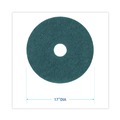 Cleaning & Janitorial Accessories | Boardwalk BWK4017GRE 17 in. Diameter Heavy-Duty Scrubbing Floor Pads - Green (5/Carton) image number 2
