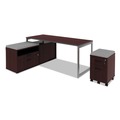 Office Carts & Stands | Alera ALEVABFMY Valencia Series 15.88 in. x 19.13 in. x 22.88 in. Mobile Box Mobile Pedestal Box File Cabinet - Mahogany image number 5
