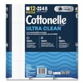 Toilet Paper | Cottonelle 55489 Ultra CleanCare 1-Ply Septic Safe Mega Rolls Strong Tissue Toilet Paper - White (48/Carton) image number 2