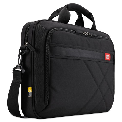 Office Accessories | Case Logic 3201433 16.1 in. x 3.1 in. x 11.4 in. Polyester Diamond Briefcase for 15.6 in. Devices - Black image number 0
