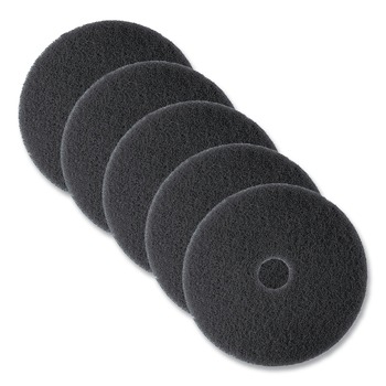 3M 7300-17 17 in. Diameter Low-Speed High Productivity Floor Pads 7300 - Black (5/Carton)