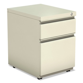 Alera ALEPBBFPY 14.96 in. x 19.29 in. x 21.65 in. 2-Drawers: Box/File Legal/Letter Left or Right File Pedestal with Full-Length Pull - Putty