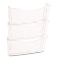 Wall Racks & Hooks | Rubbermaid 65976ROS 3 Sections 13.75 in. x 3.13 in. x 29.38 in. A4/Letter Size Unbreakable Wall Files - Clear (1/Box) image number 1