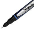 Pens | Sharpie 1742664 Water-Resistant Ink Stick Fine 0.4 mm Porous Point Pen - Blue Ink, Black/Blue Barrel (1-Dozen) image number 2