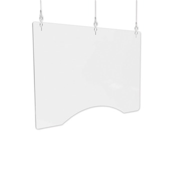 OFFICE ELECTRONICS AND BATTERIES | Deflecto PBCHPC3624 Hanging Barrier 36-in X 24-in Polycarbonate Clear (2/Carton)
