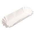  | Hoffmaster 610740 6 in. x 2 in. x 2 in. Fluted Hot Dog Trays - White (3000/Carton) image number 1