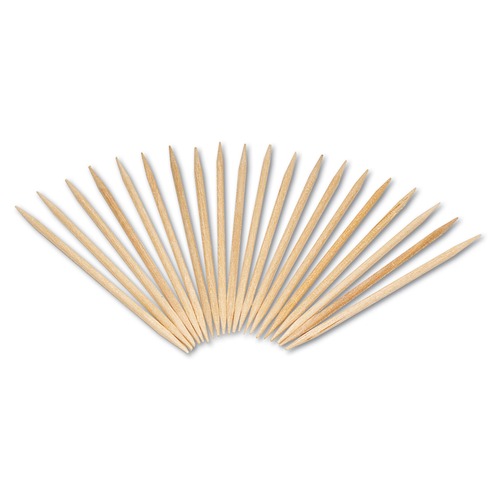 Cutlery | AmerCareRoyal R820 2.5 in. Round Wood Toothpicks - Natural (96000 Toothpicks/Carton) image number 0