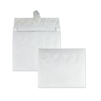 Survivor QUAR4650 Tyvek 12 x 16 14 lb. Lightweight Square Flap Open End Expansion Mailers - White (100/Carton)