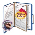 File Folders | Smead 13732 4-Section Pressboard Top Tab Classification Folders with 4 SafeSHIELD Fasteners - Letter Size/Dark Blue (10/Box) image number 6