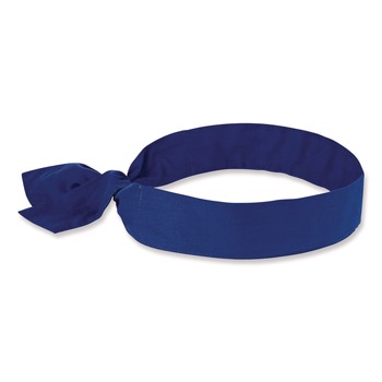 Ergodyne 12307 Chill-Its 6700 One Size Fits Most Cooling Bandana Polymer Tie Headband - Solid Blue