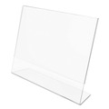 Office Presentation Supplies | Deflecto 66701 Classic Image 11 in. x 8.5 in. Insert Landscaped Slanted Sign Holder - Clear image number 1
