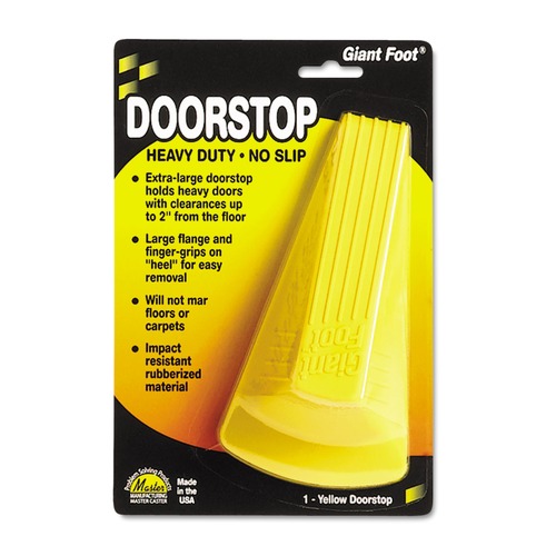 Office & Office Supplies | Master Caster 00966 Giant Foot 3.5 in. W x 6.75 in. D x 2 in. H No-Slip Rubber Wedge Doorstop - Safety Yellow image number 0