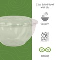  | Eco-Products EP-SB32 32 oz. Renewable and Compostable Salad Bowls with Lids (150/Carton) image number 3