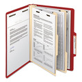 File Folders | Smead 14003 2 in. Expansion Top Tab Classification Folders with 6 SafeSHIELD Fasteners - Letter Size/Red Exterior (10/Box) image number 3