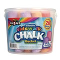 Arts & Crafts Supplies | Cra-Z-Art 108076 12.63 in. Washable Sidewalk Jumbo Chalk in Storage Bucket with Lid and Handle - Assorted Colors (20/Pack) image number 0