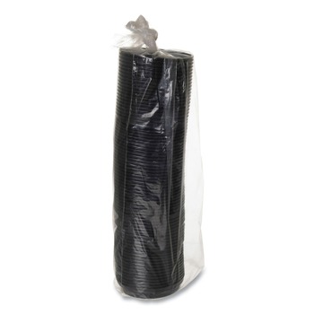 Eco-Products EP-HL16-BR EcoLid 25 Percent Recycled Content Plastic Hot Cup Lid Fits 10 oz. to 20 oz. Hot Cups - Black (1000/Carton)