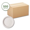 Bowls and Plates | Vegware VW-P013NFA 9 in. Diameter Nourish Molded Compostable Fiber Plate Tableware - White (500/Carton) image number 1