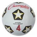 Breakroom Supplies | Champion Sports SRB4 No. 4 Rubber Sports Ball for Soccer - White/Black image number 0