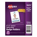Label & Badge Holders | Avery 74472 3w x 4h Secure Top Heavy-Duty Vertical Badge Holders - Clear (25/Pack) image number 0