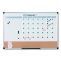 Bulletin Boards | MasterVision MB3507186 24 in. x 18 in. 3-in-1 Monthly Planning/Scheduling Calendar Planner Board - Tan/White/Blue Surface/Satin Aluminum Frame image number 3
